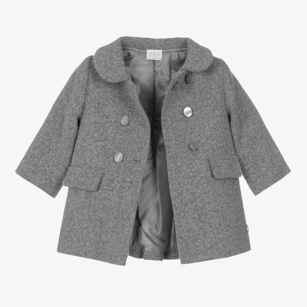 Girls Grey Felted Coat