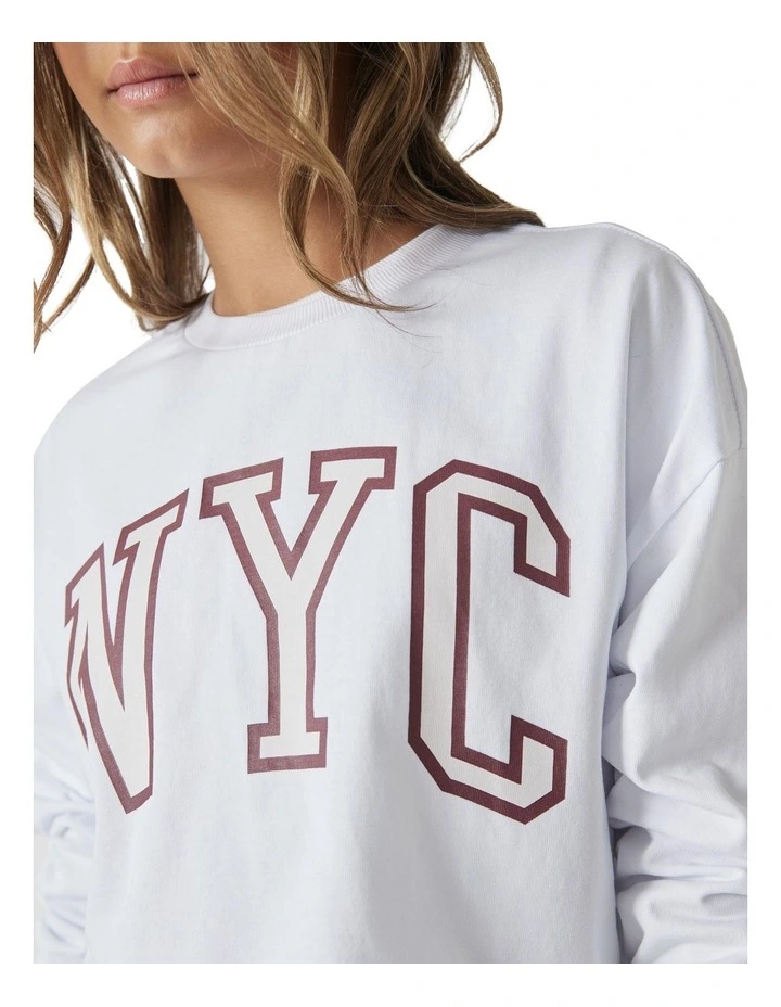 Girls NYC Rugby Tee in White