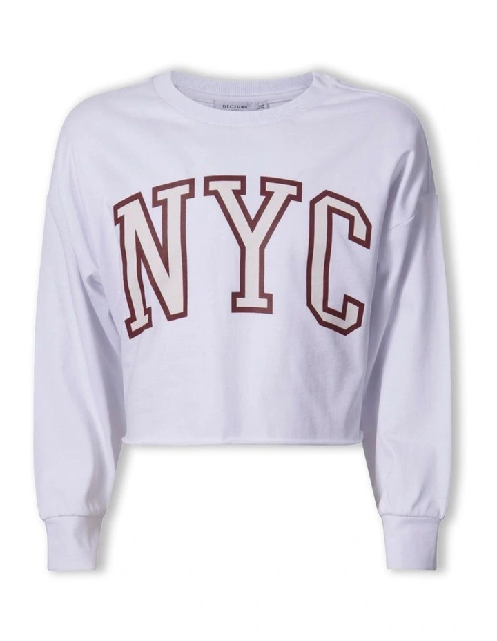 Girls NYC Rugby Tee in White