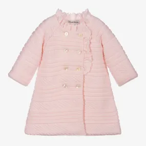 Girls Pale Pink Knitted Coat 