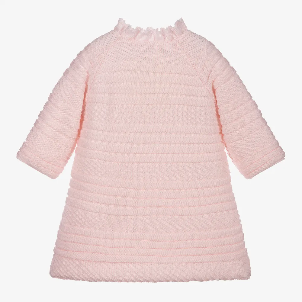 Girls Pale Pink Knitted Coat 