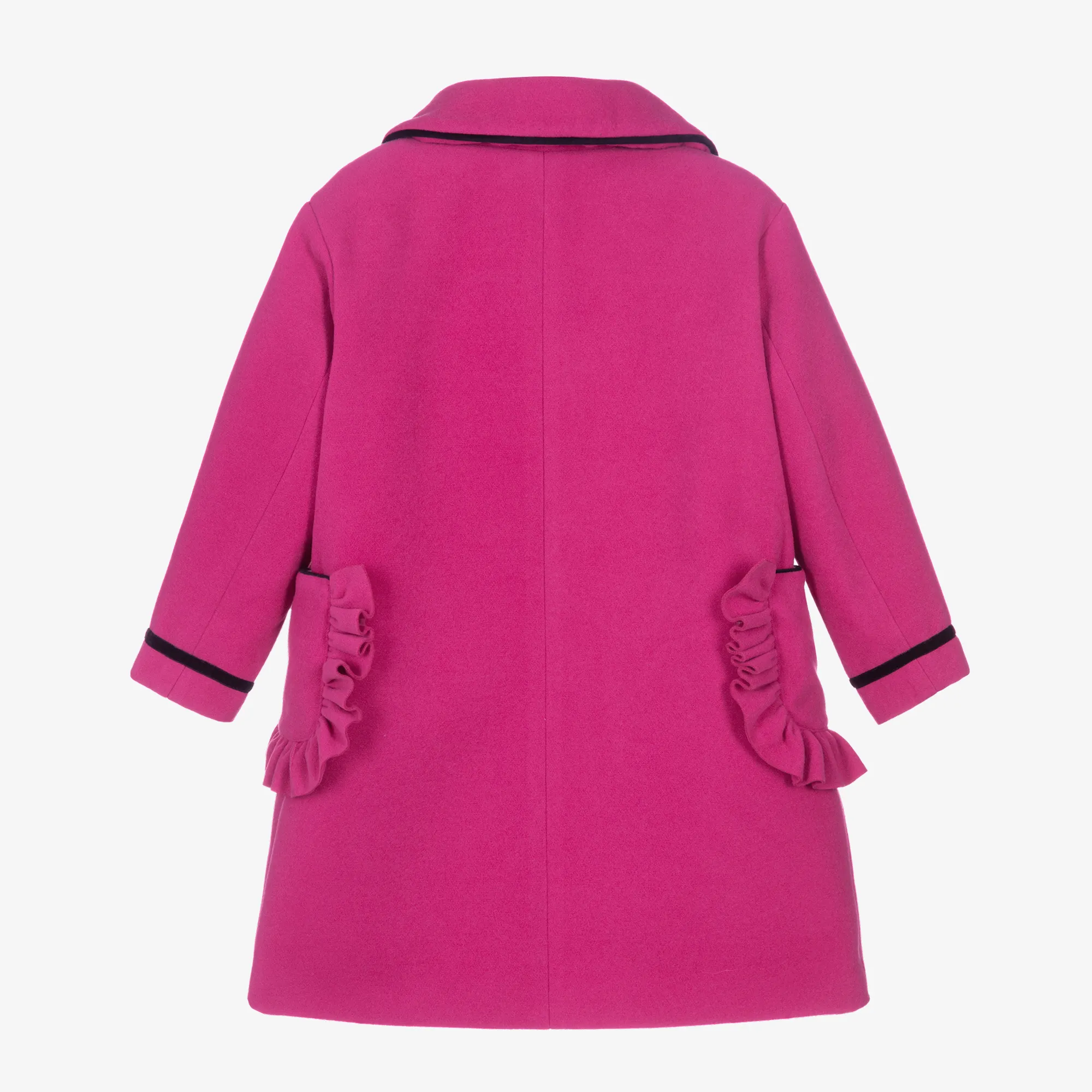 Girls Pink Felted Wool Coat 