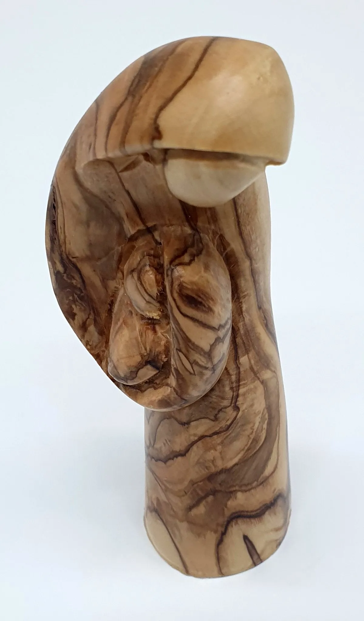 Grace your home with the timeless beauty of the Virgin Mary and Baby Jesus Handcrafted Olivewood Statue by Zuluf