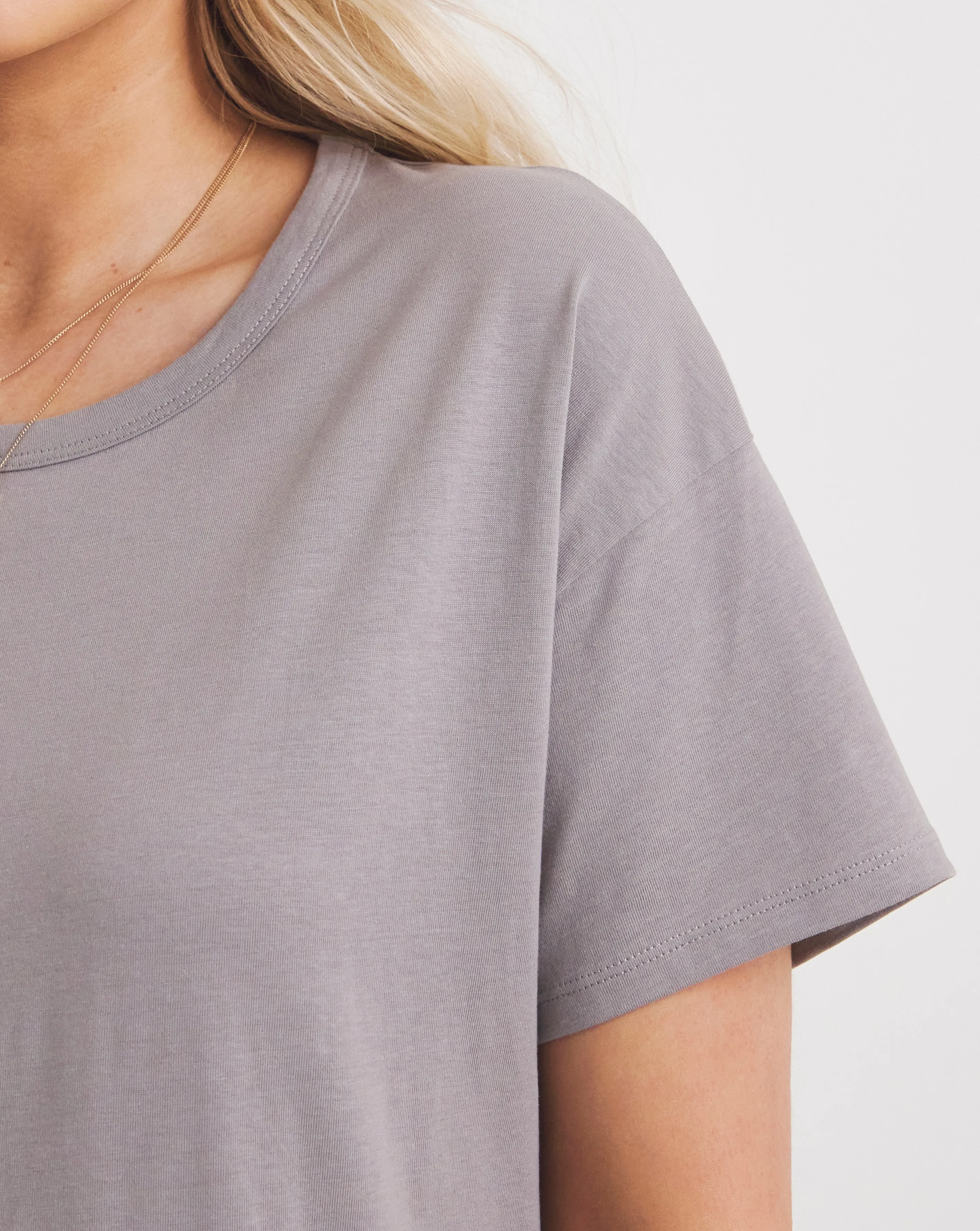 Grey Cotton Jersey Drop Waist Smock Dress | Simply Be