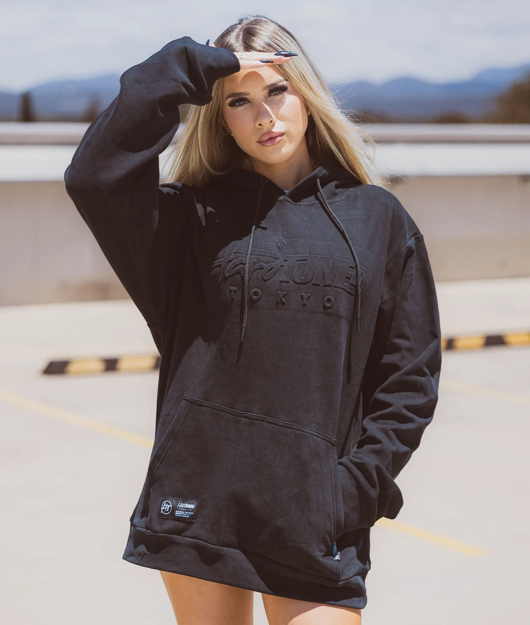 Hardtuned Embossed P1 Fleece Hoodie - Black