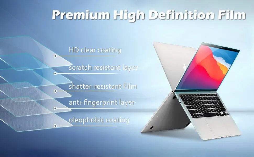 HD Clear Screen Protector for MacBook Pro 13” M2, M1, 2023-2016