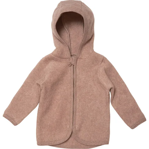 HutteliHut Poofy Jacket In Cotton Fleece, Ash Rose