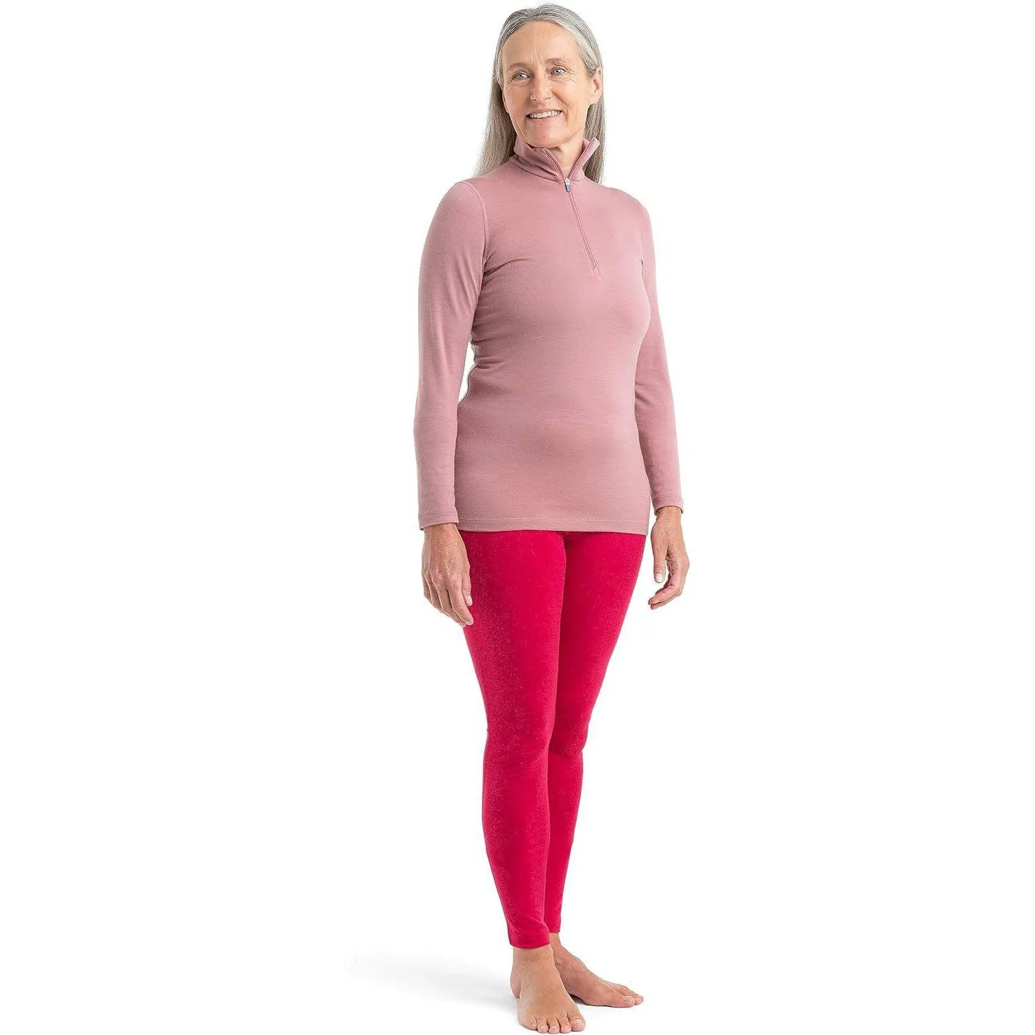 Icebreaker Women's 200 Oasis Long Sleeve Thermal Cold Weather Half Zip Base Layer Top