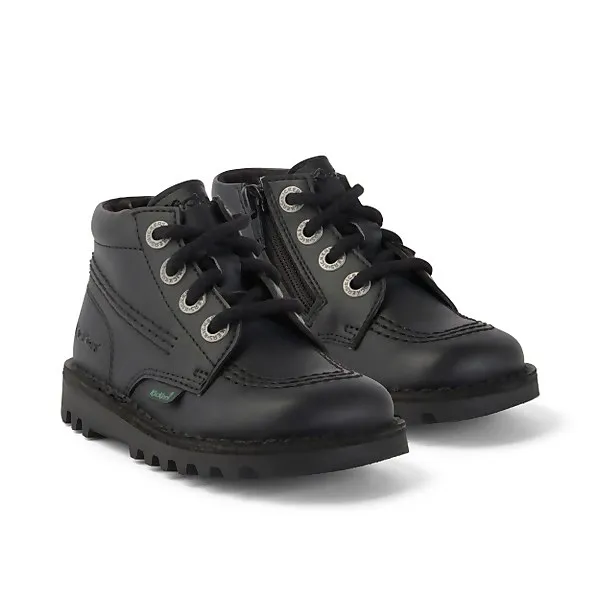 Infant Unisex Kick Hi Zip Vegan Plant-Based Material Black