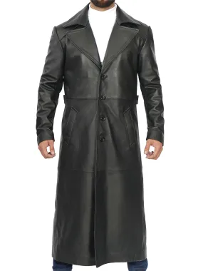 Jackson Men's Black Leather Long Coat