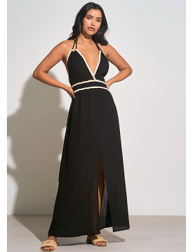 Jayde Halter Maxi Dress, Black