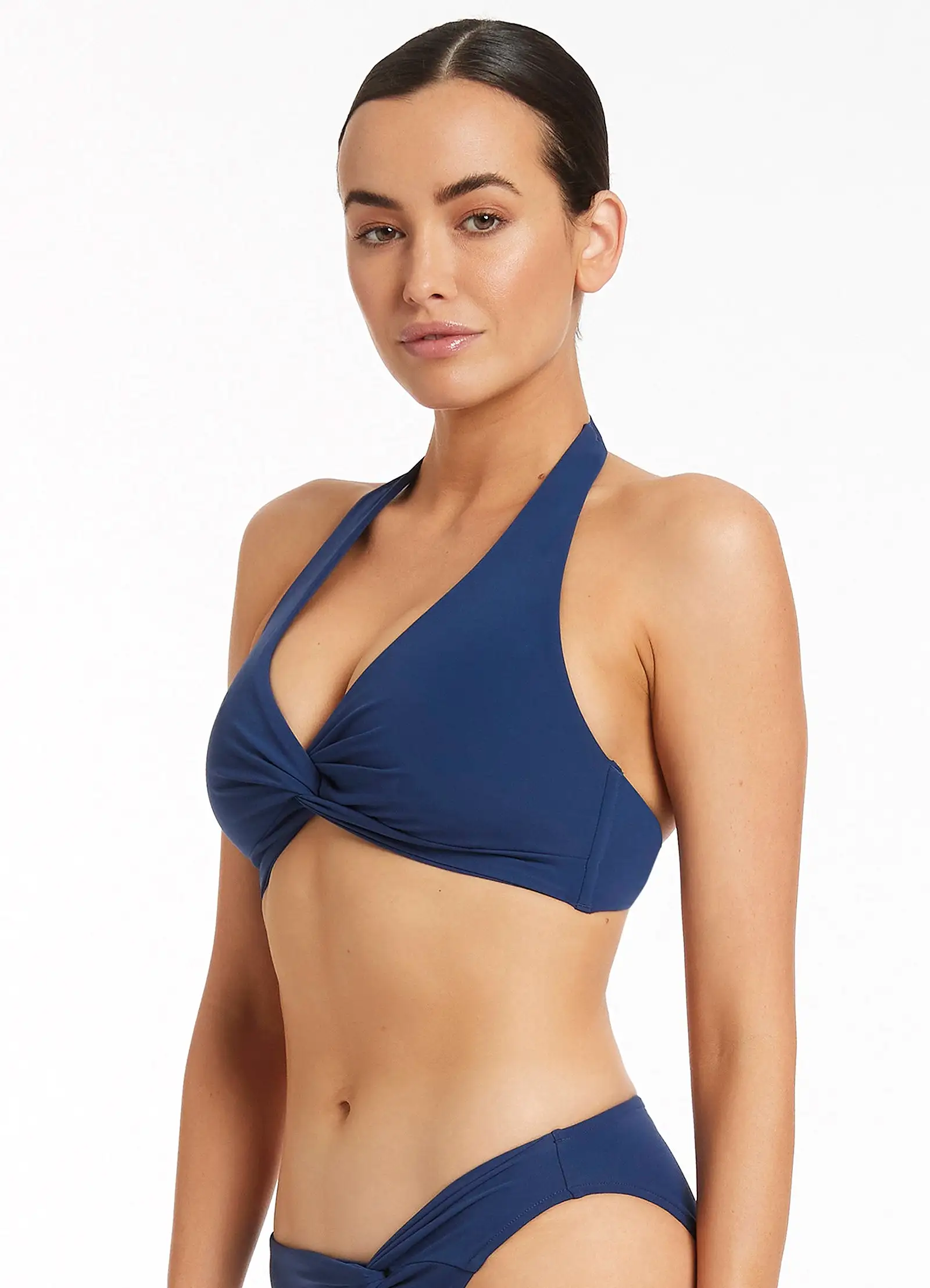 Jetset D-DD Twist Front Bikini Top - Pacific Blue