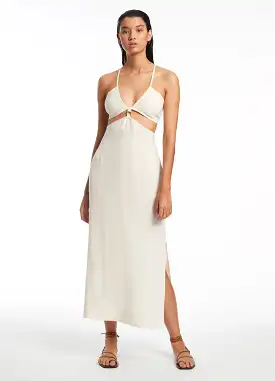 Jetset Plunge Cut Out Dress - Cream