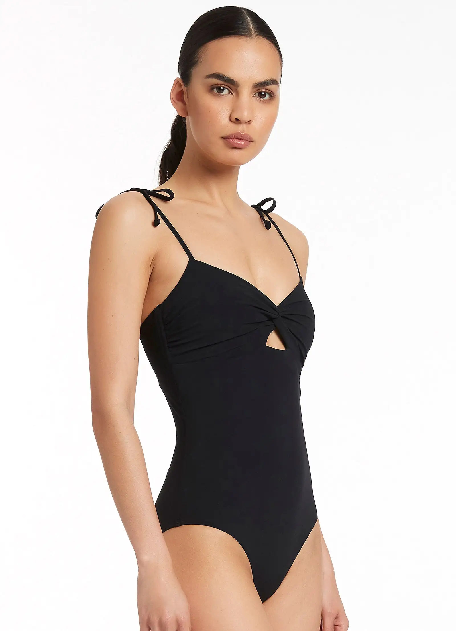 Jetset Twist Front One Piece - Black