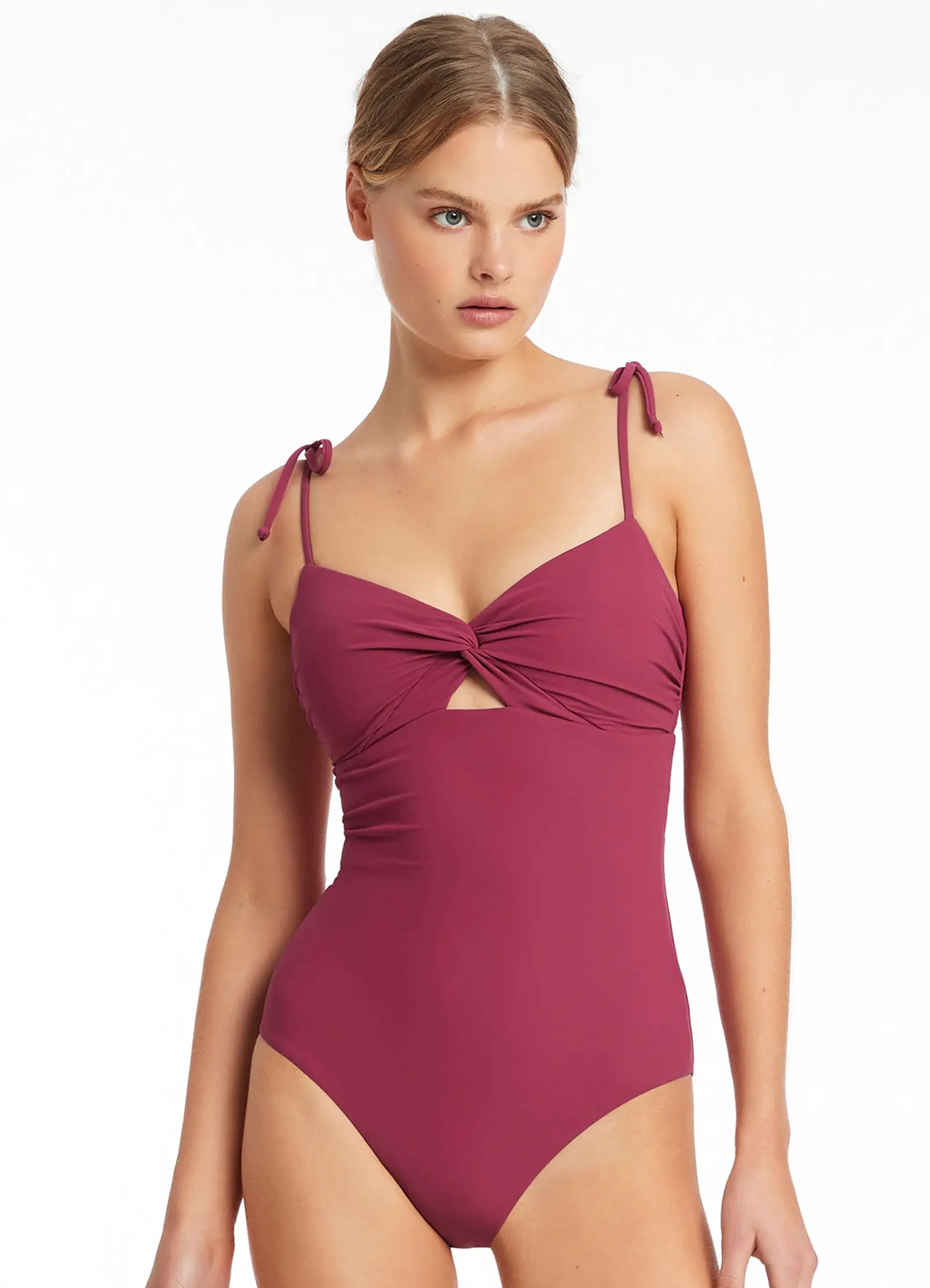 Jetset Twist Front One Piece - Orchid