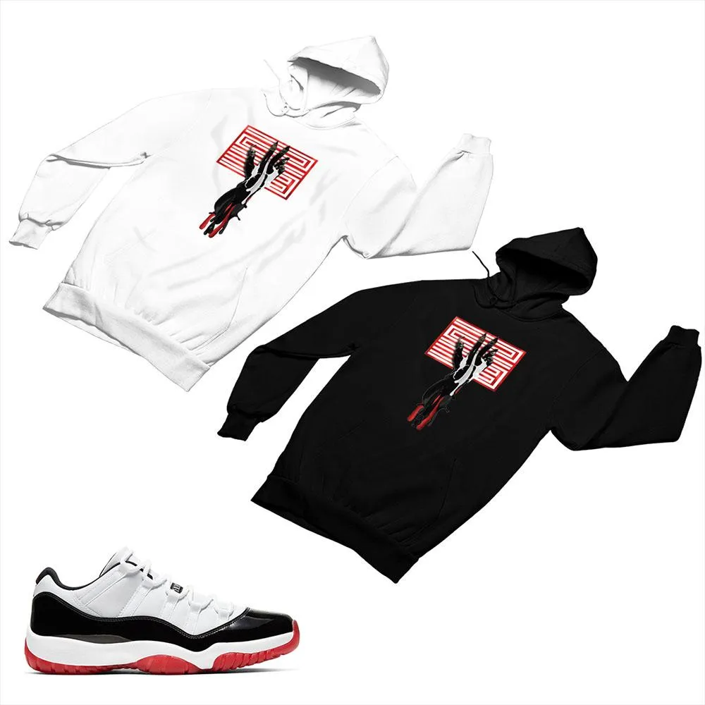 Jordan 11 White Bred Matching Custom Designed Hoodies JD 11-5-7-17