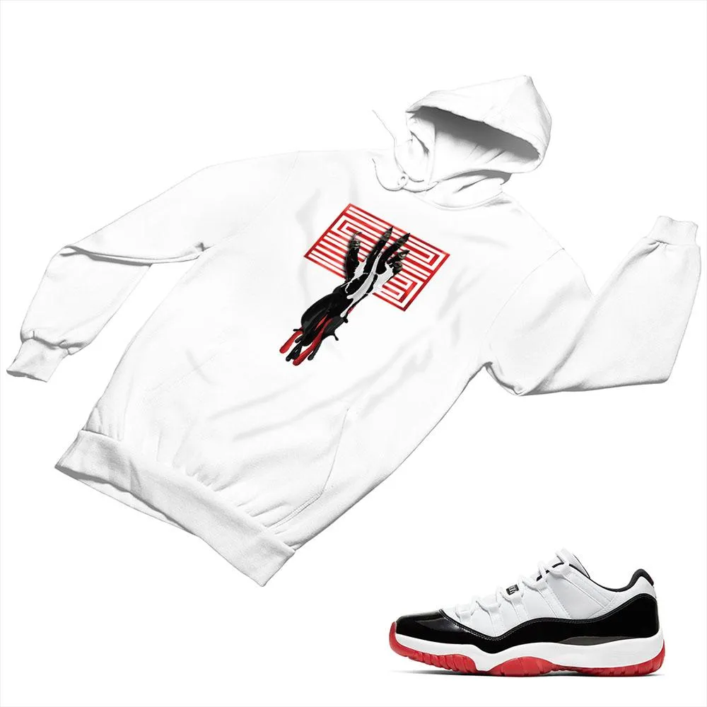 Jordan 11 White Bred Matching Custom Designed Hoodies JD 11-5-7-17