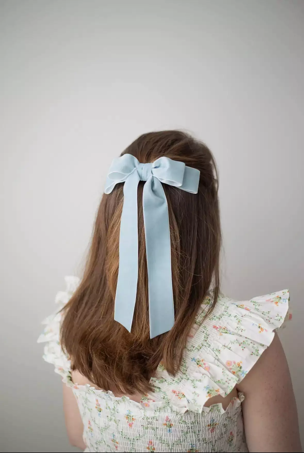 Judy Long Bow Barrette- Powder Blue