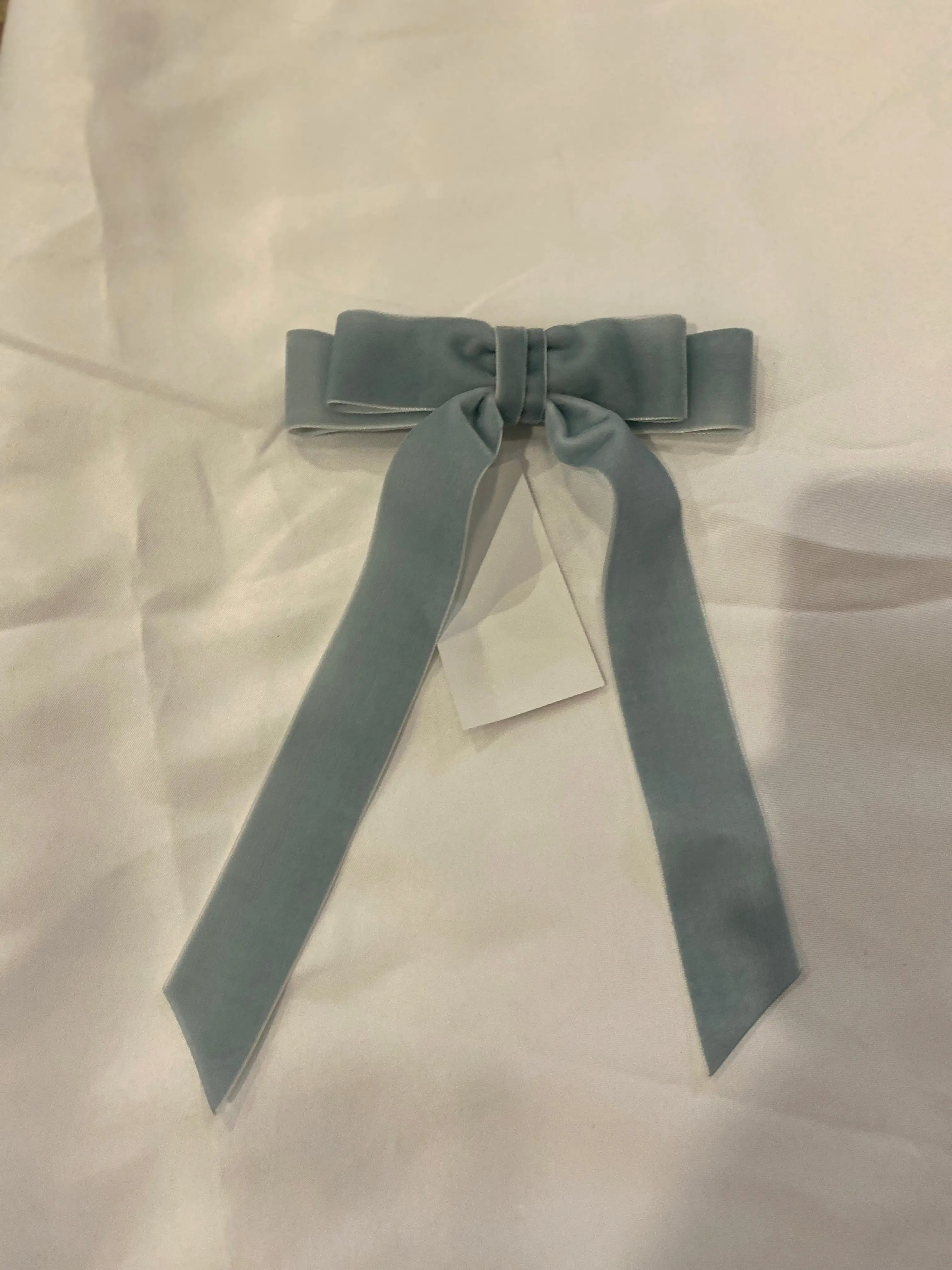 Judy Long Bow Barrette- Powder Blue