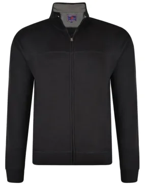 Kam Casual Tall Full Zip Sweater - Black