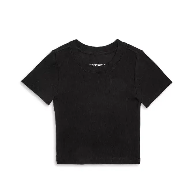 KatieJ NYC Tween Livi Ribbed S/S Tee - Black