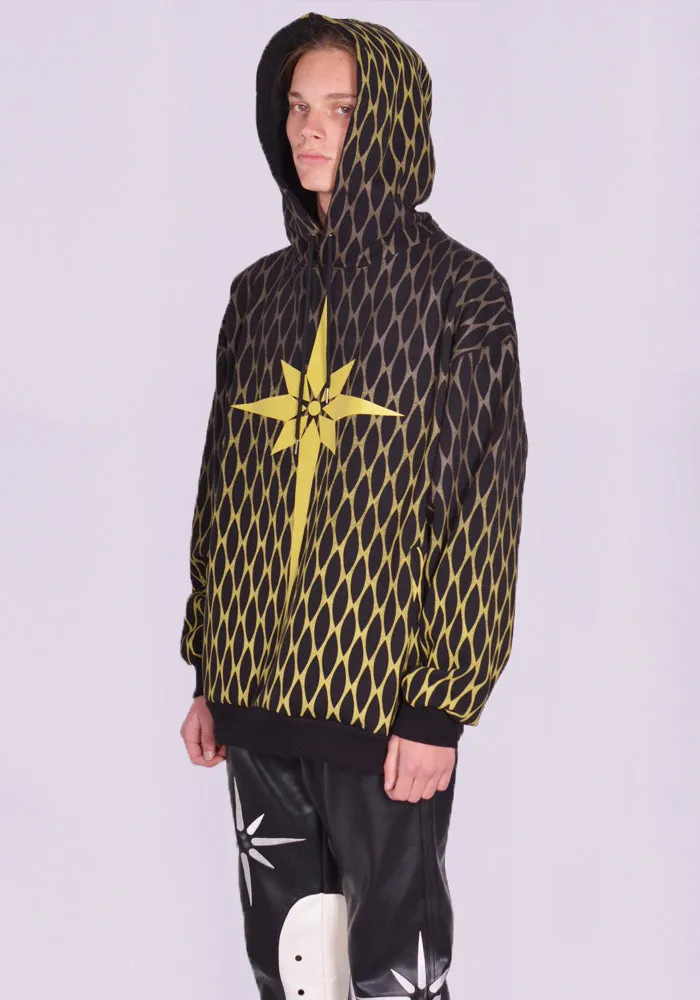 KUSIKOHC KUW3HD01KR-C4001.999 ORIGAMI CHAIN PRINT SWEAT HOODIE