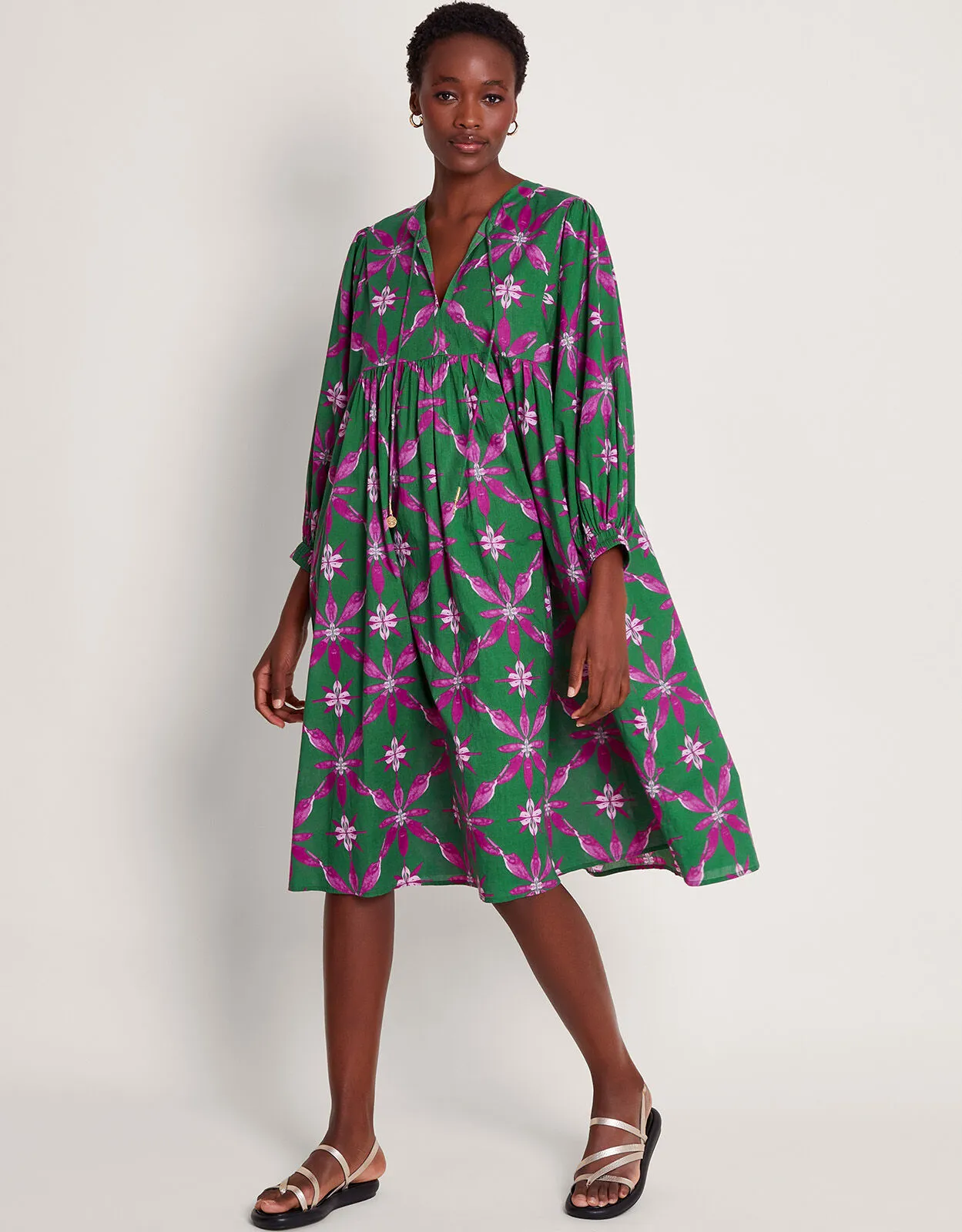 La Galeria Elefante Smock Dress Green