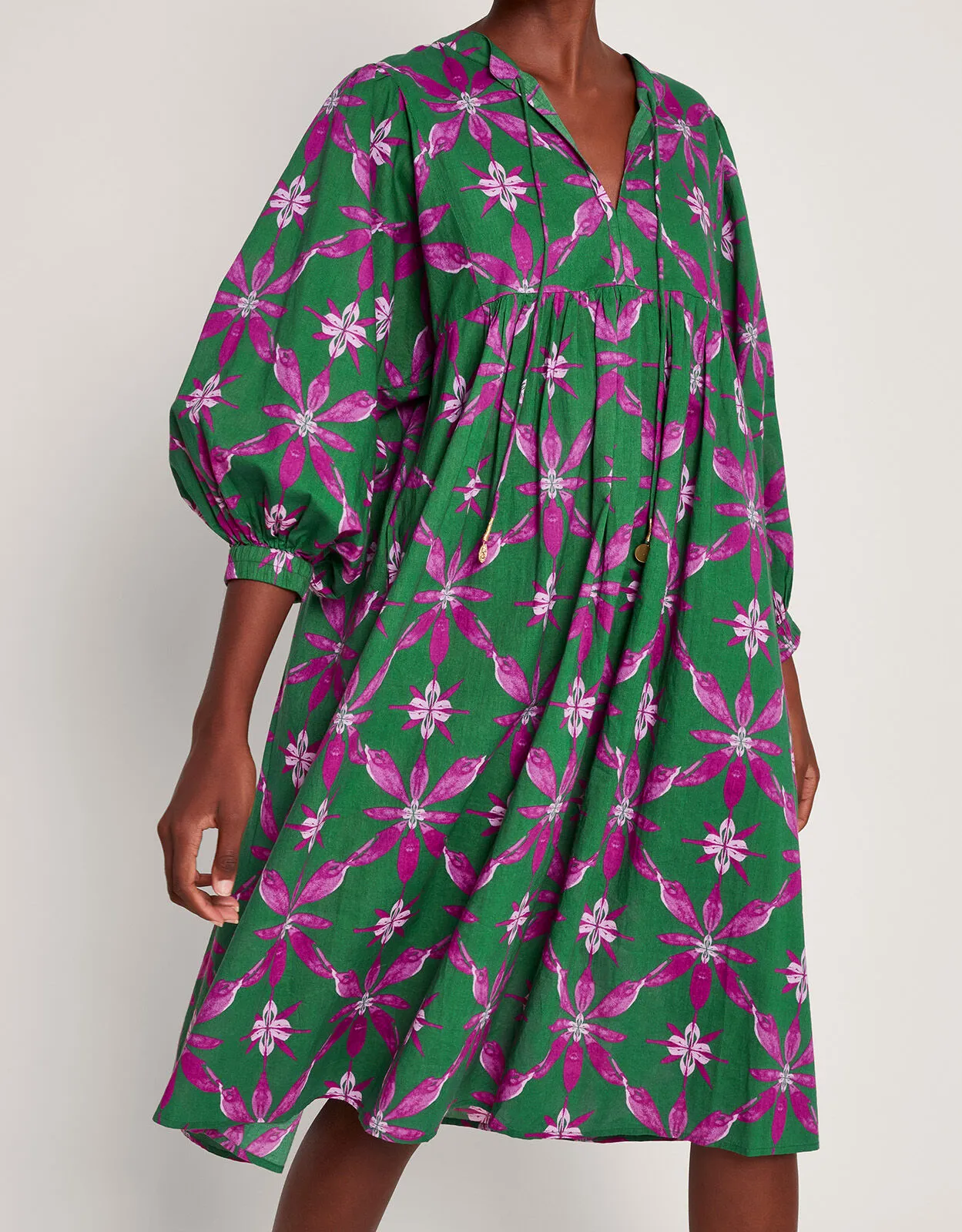 La Galeria Elefante Smock Dress Green