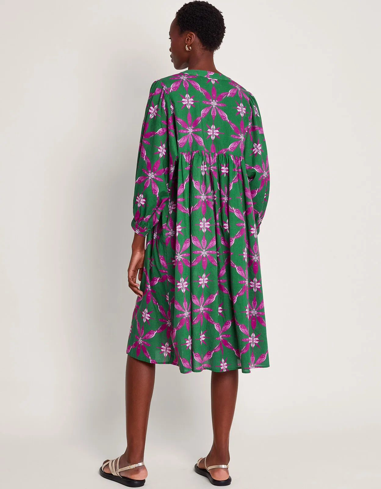 La Galeria Elefante Smock Dress Green