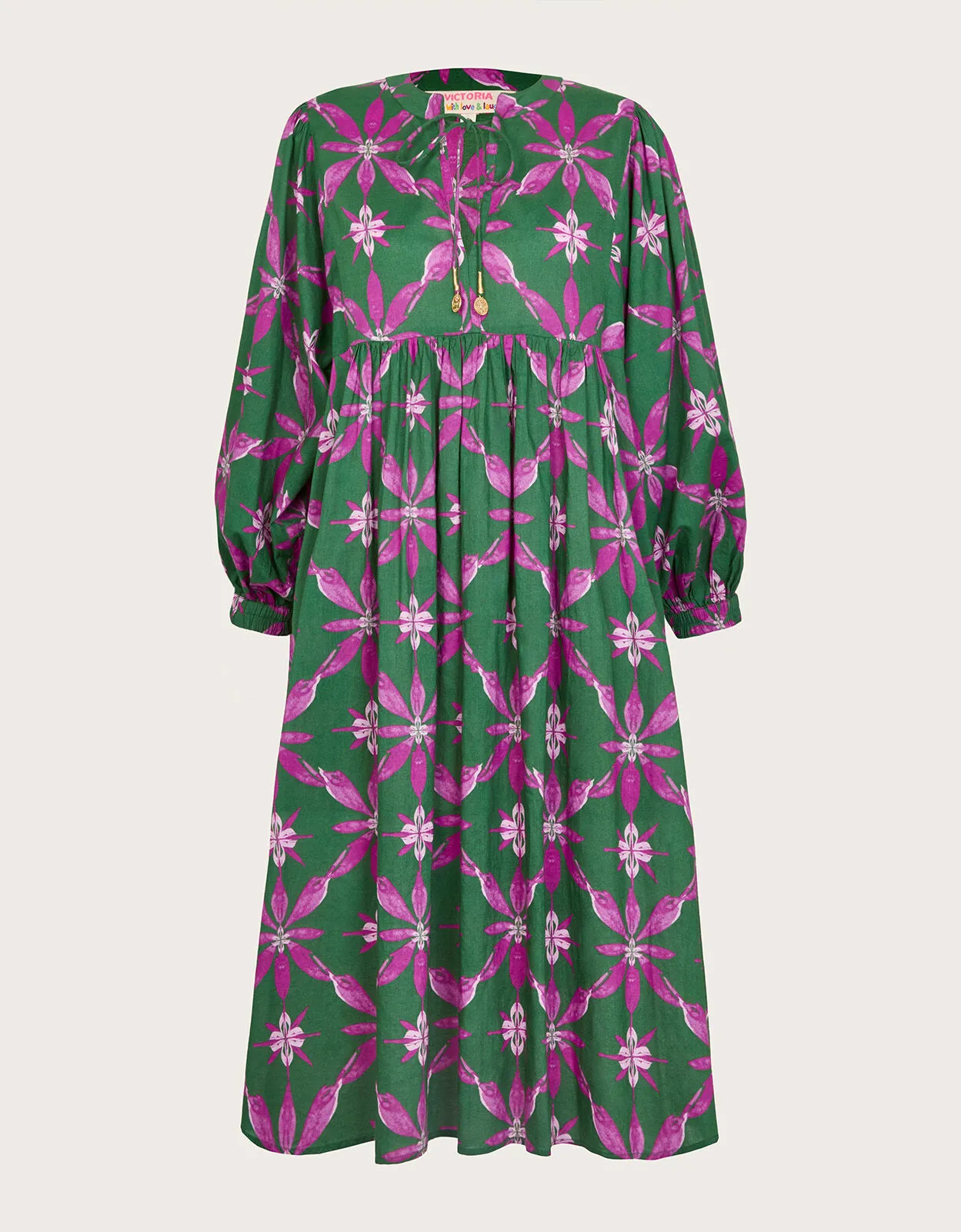 La Galeria Elefante Smock Dress Green