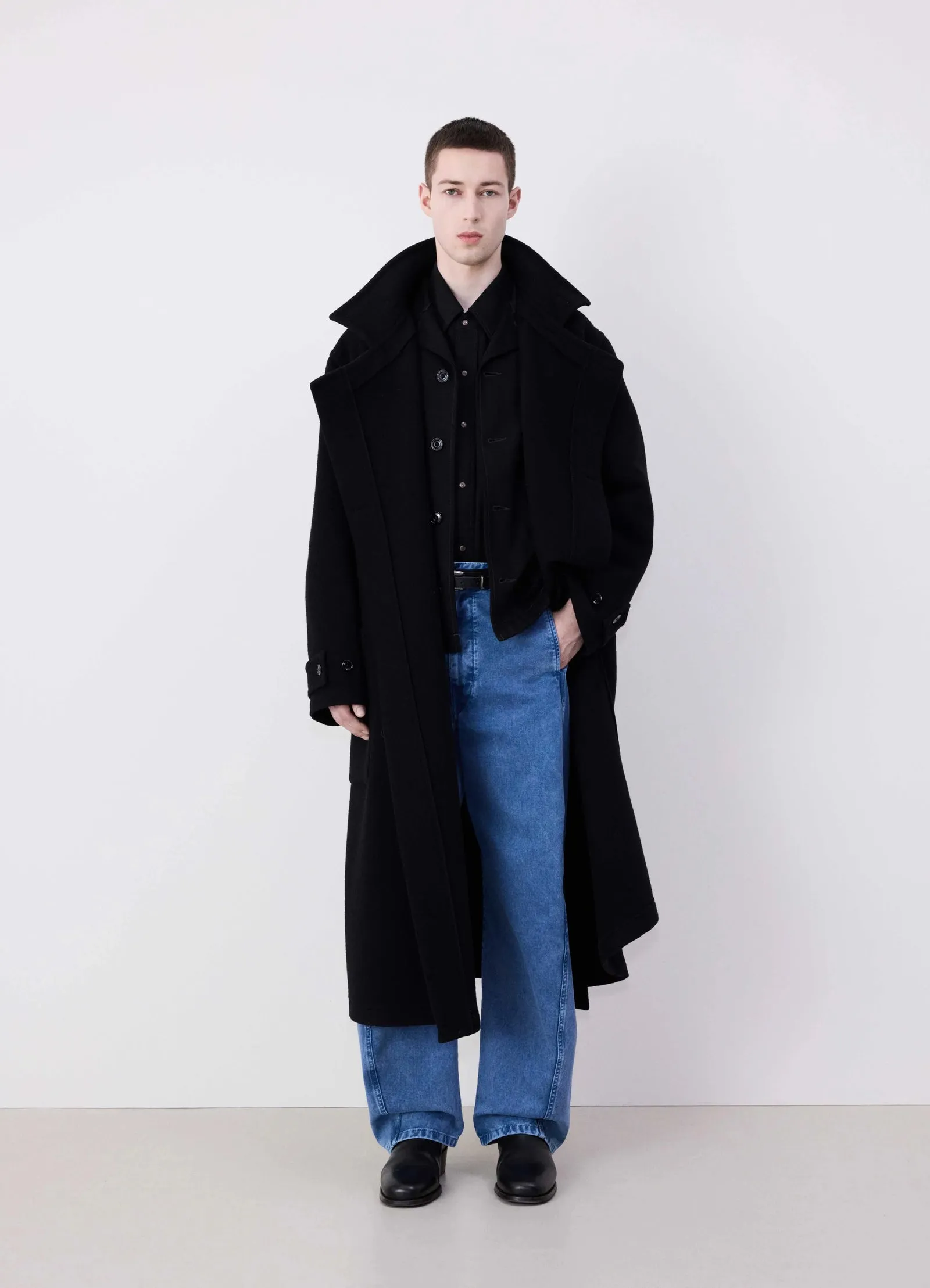 Lemaire Wrap Coat Black