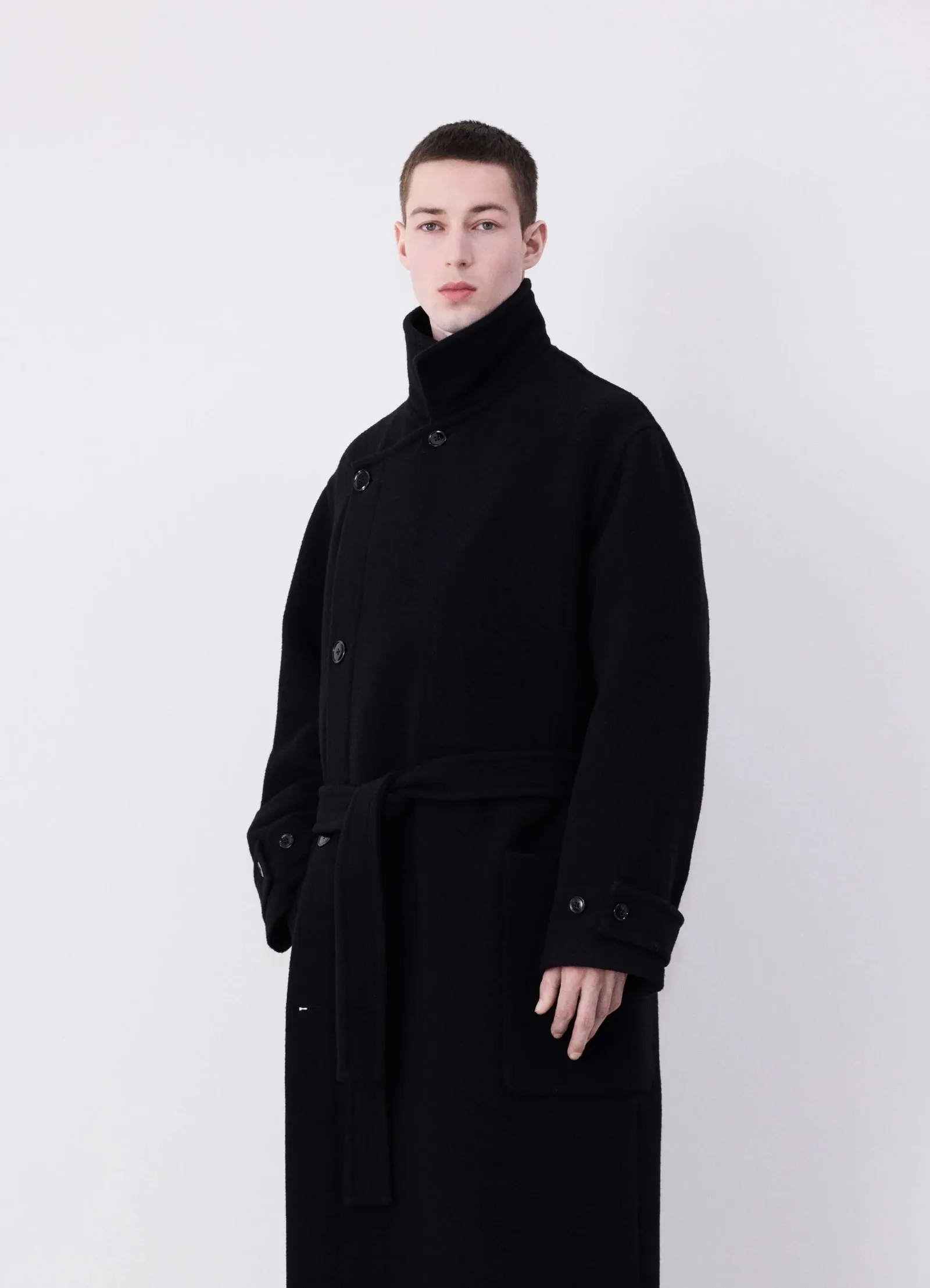 Lemaire Wrap Coat Black