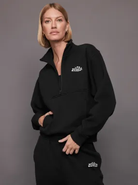 Les Sports Bandier 1/2 Zip Sweatshirt - Black/White