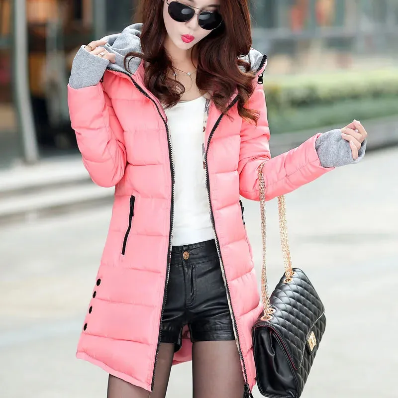 Long Winter Jacket Women Parka Pultra Light Coat Winter Hooded