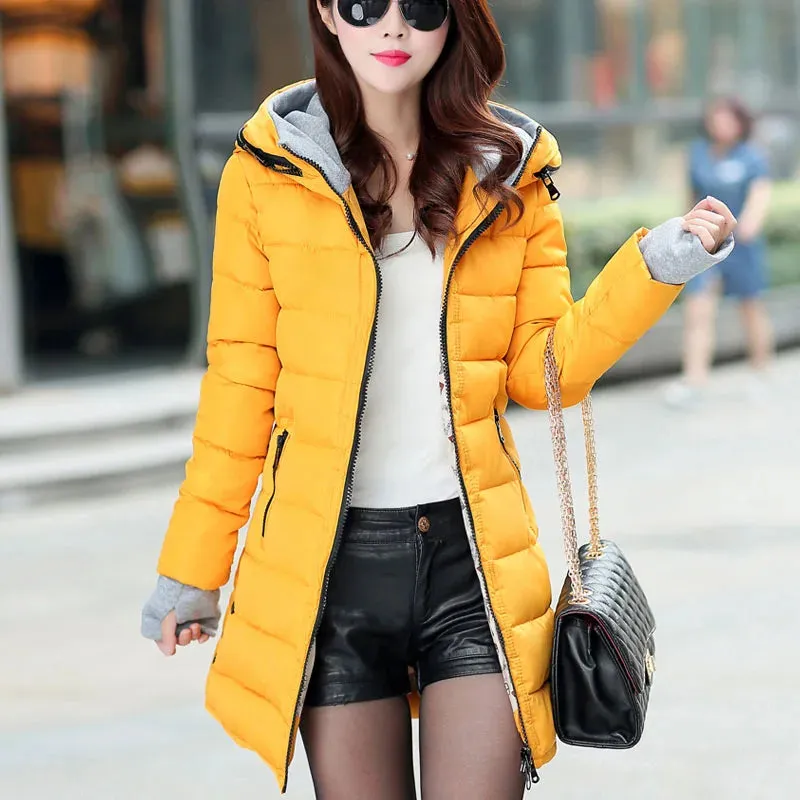 Long Winter Jacket Women Parka Pultra Light Coat Winter Hooded