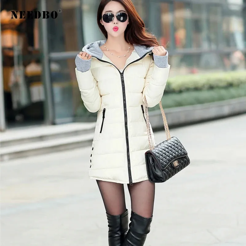 Long Winter Jacket Women Parka Pultra Light Coat Winter Hooded