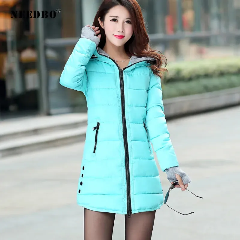 Long Winter Jacket Women Parka Pultra Light Coat Winter Hooded