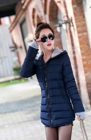 Long Winter Jacket Women Parka Pultra Light Coat Winter Hooded