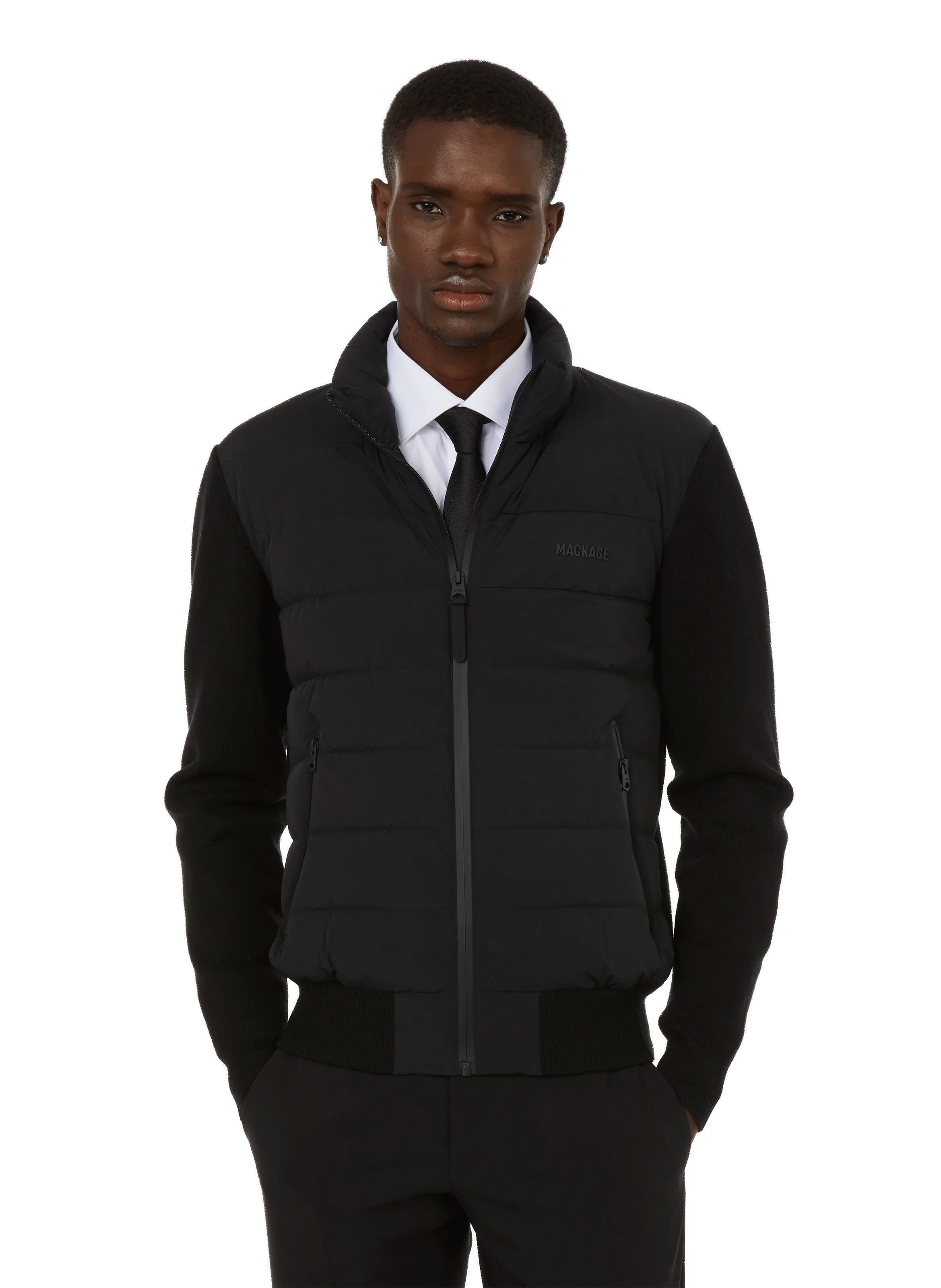 MACKAGE  Haney City bi-material jacket  - Black