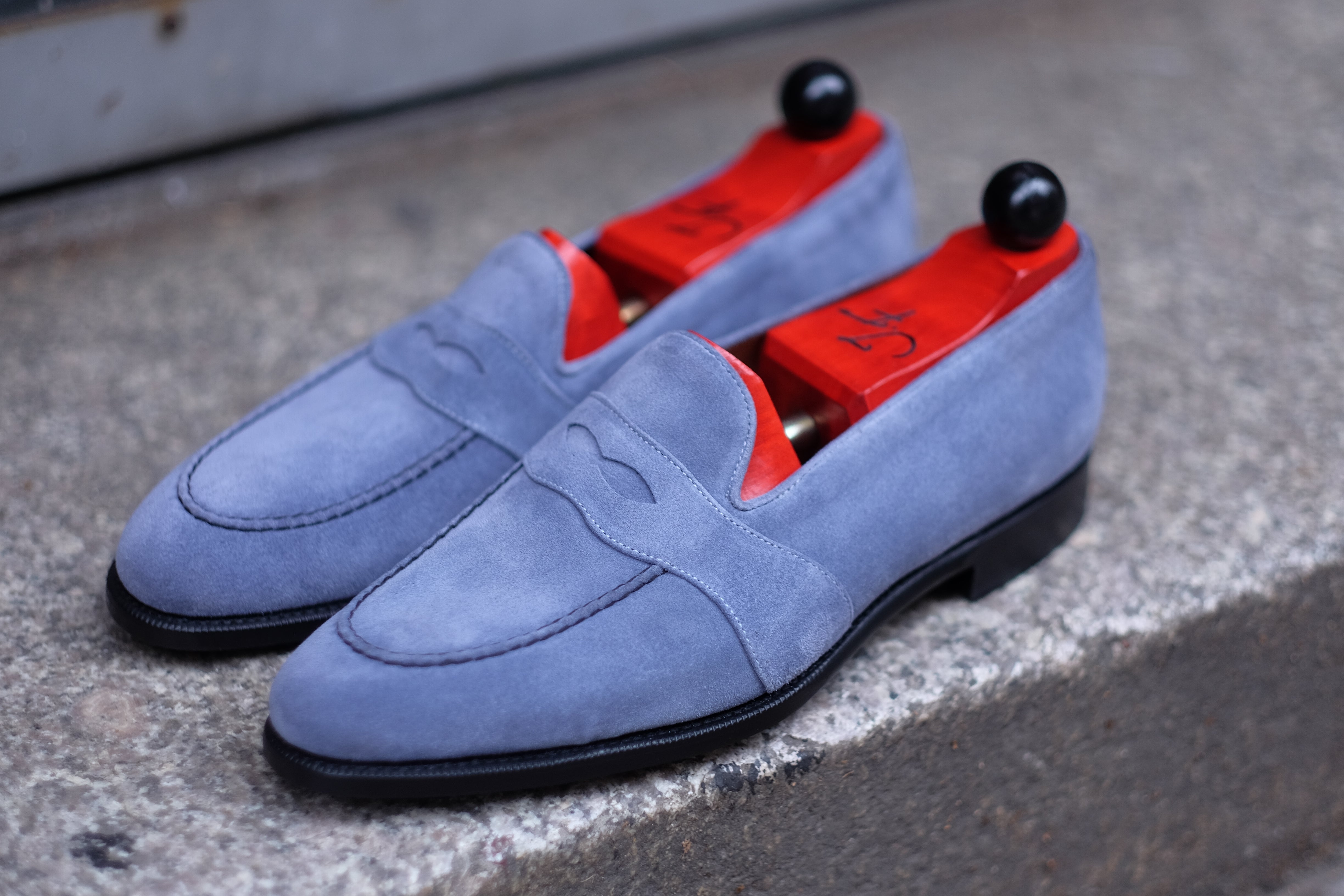 Madison - MTO - Powder Blue Suede - TMG Last - Single Leather Sole