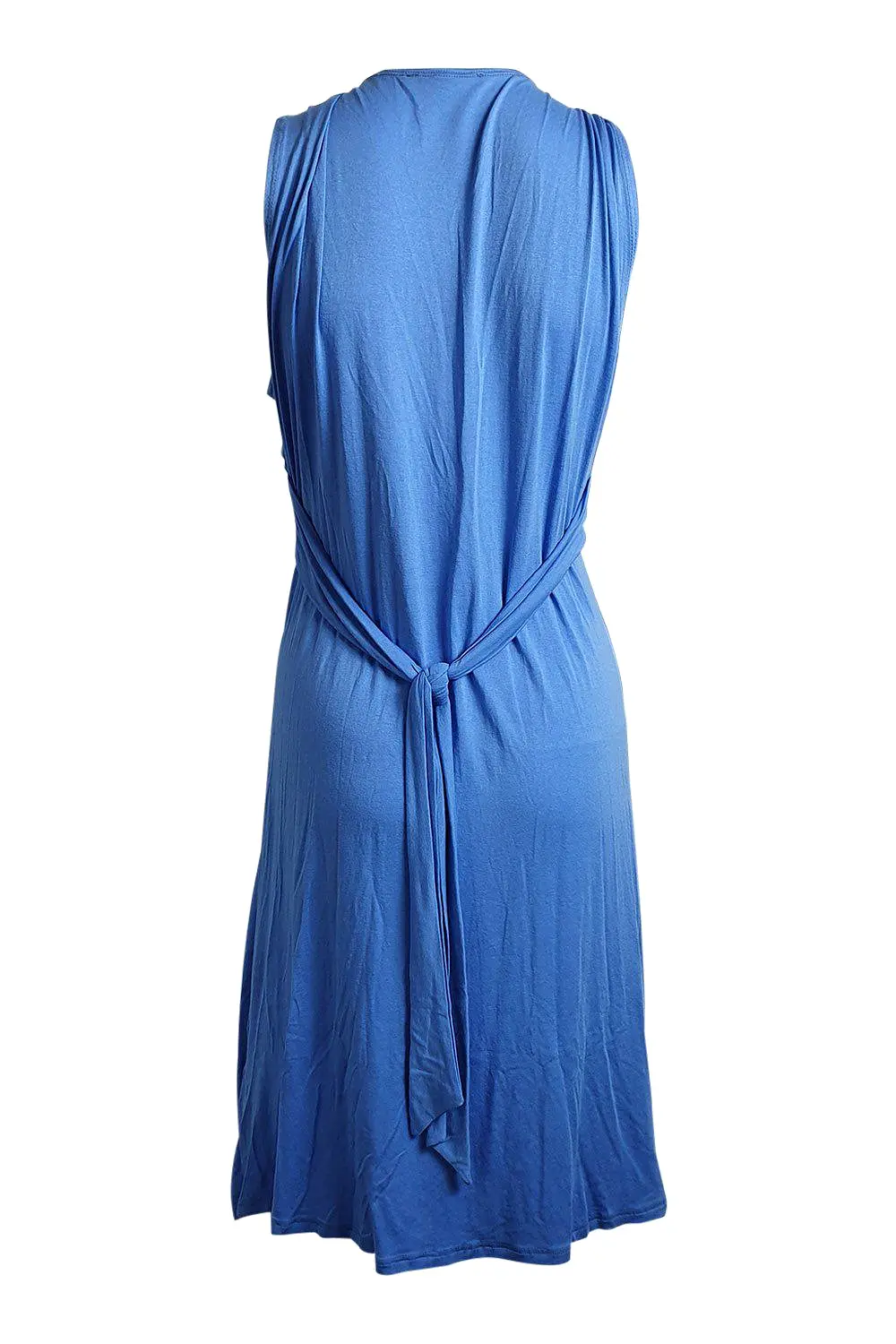 MAILLE DEMOISELLE Blue Twist Front Monroe Style Tie Back Dress (3)