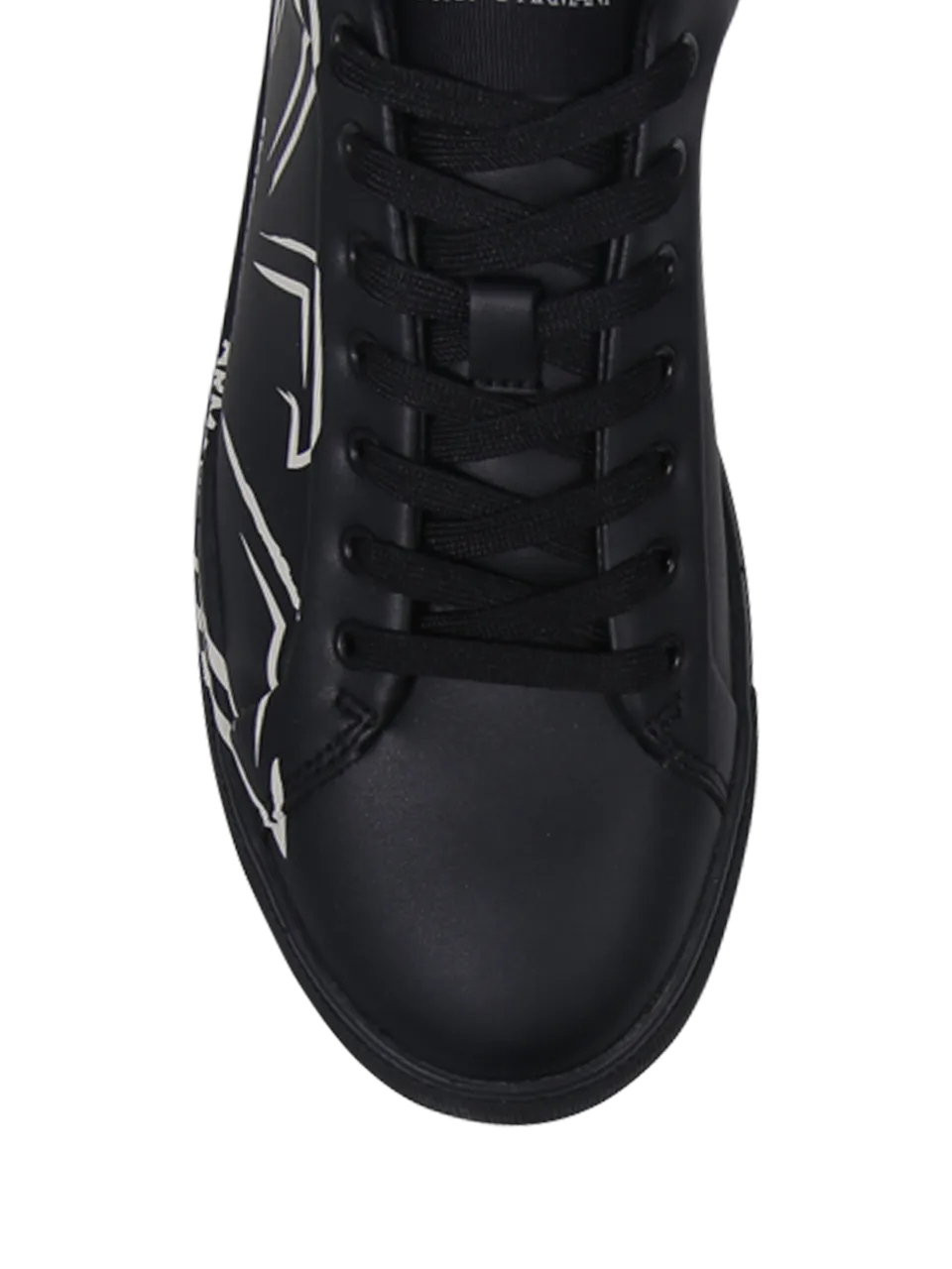 MEN EMPORIO ARMANI BLACK BOVINE LEATHER SNEAKER