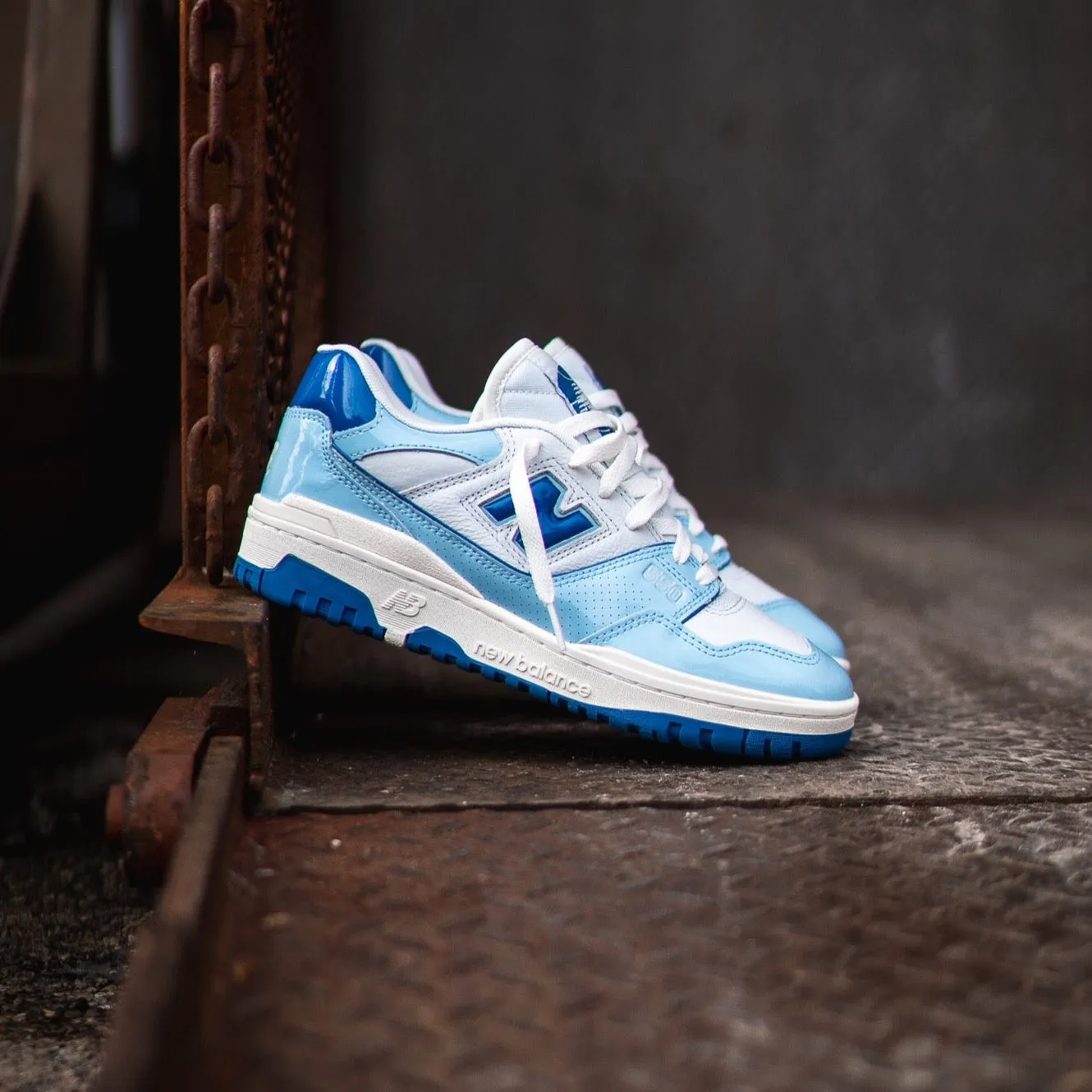 Mens New Balance 550 (White/Powder Blue) - BB550YKE