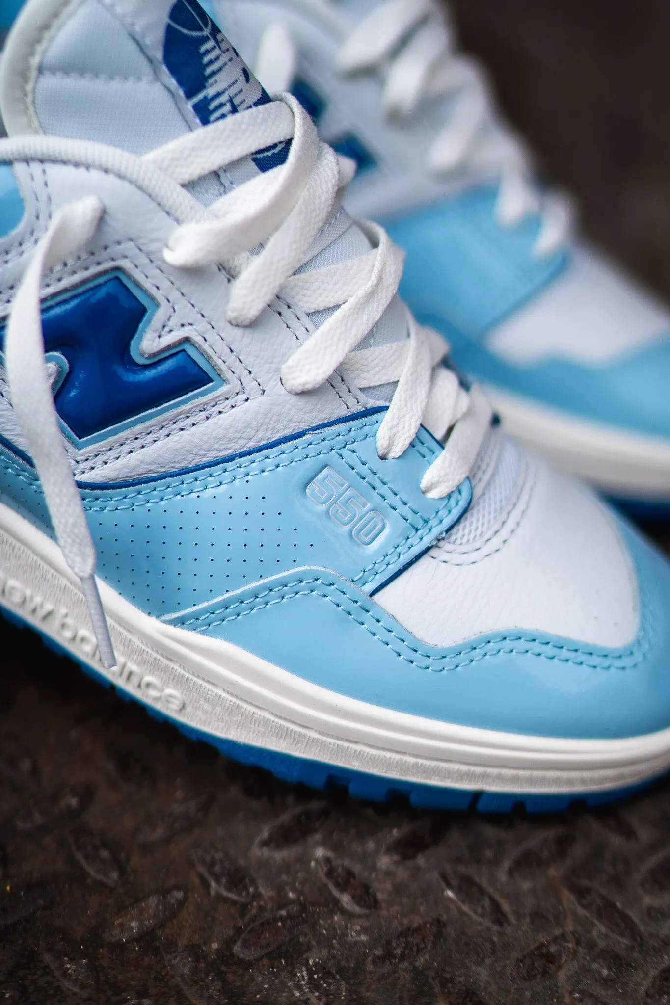 Mens New Balance 550 (White/Powder Blue) - BB550YKE