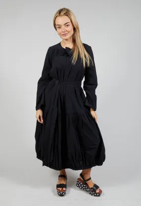 Midi Smock Dress in Black