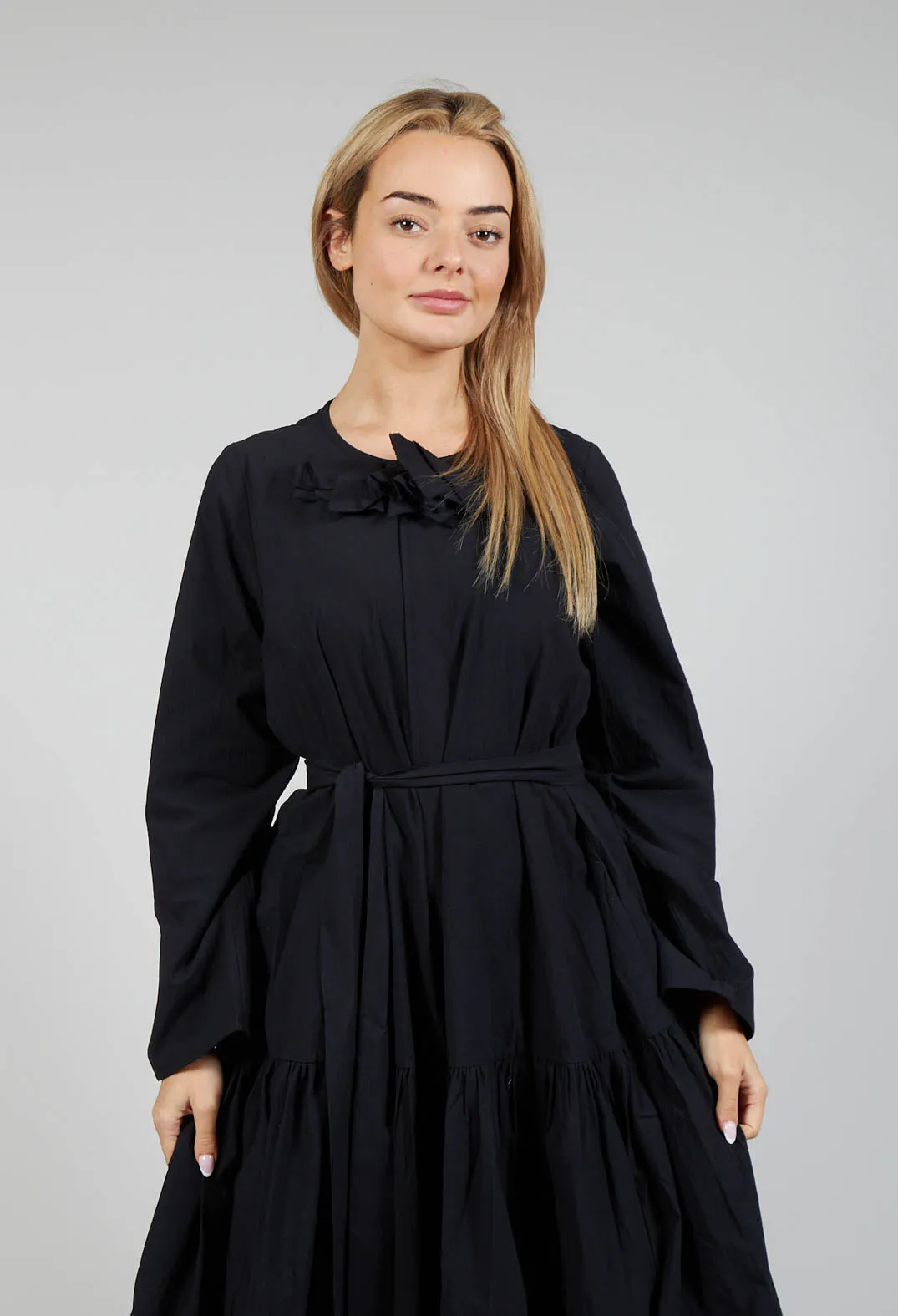 Midi Smock Dress in Black