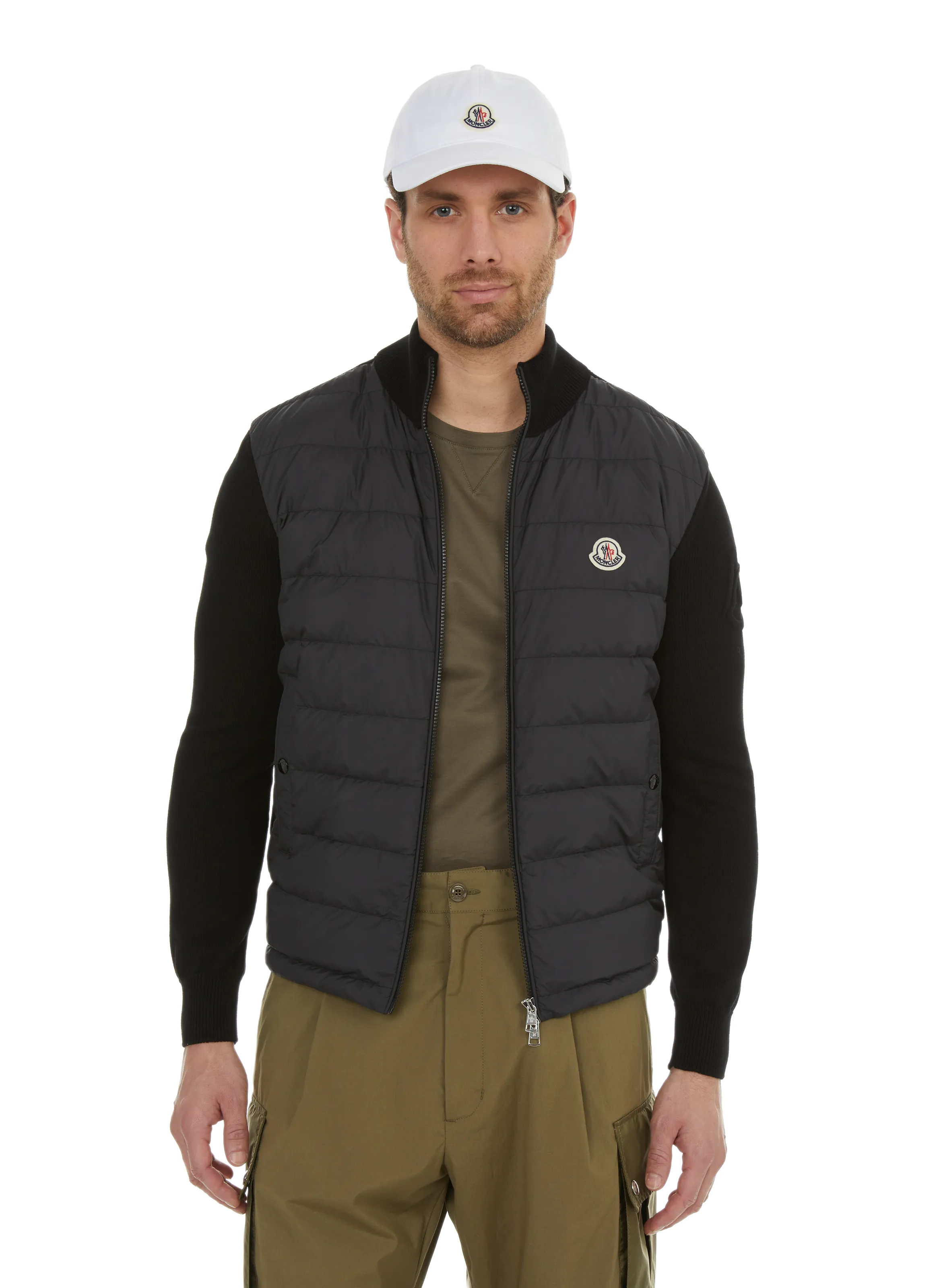 MONCLER  Bi-material jacket - Black