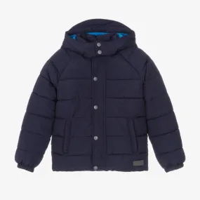 Navy Blue Showerproof Puffer Coat