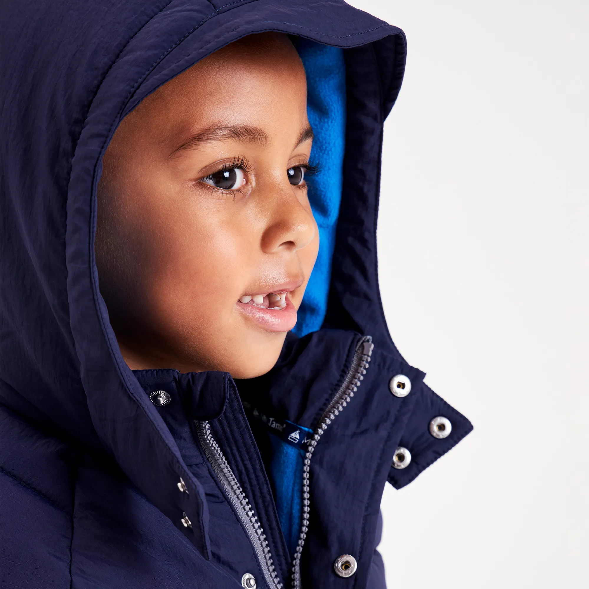 Navy Blue Showerproof Puffer Coat