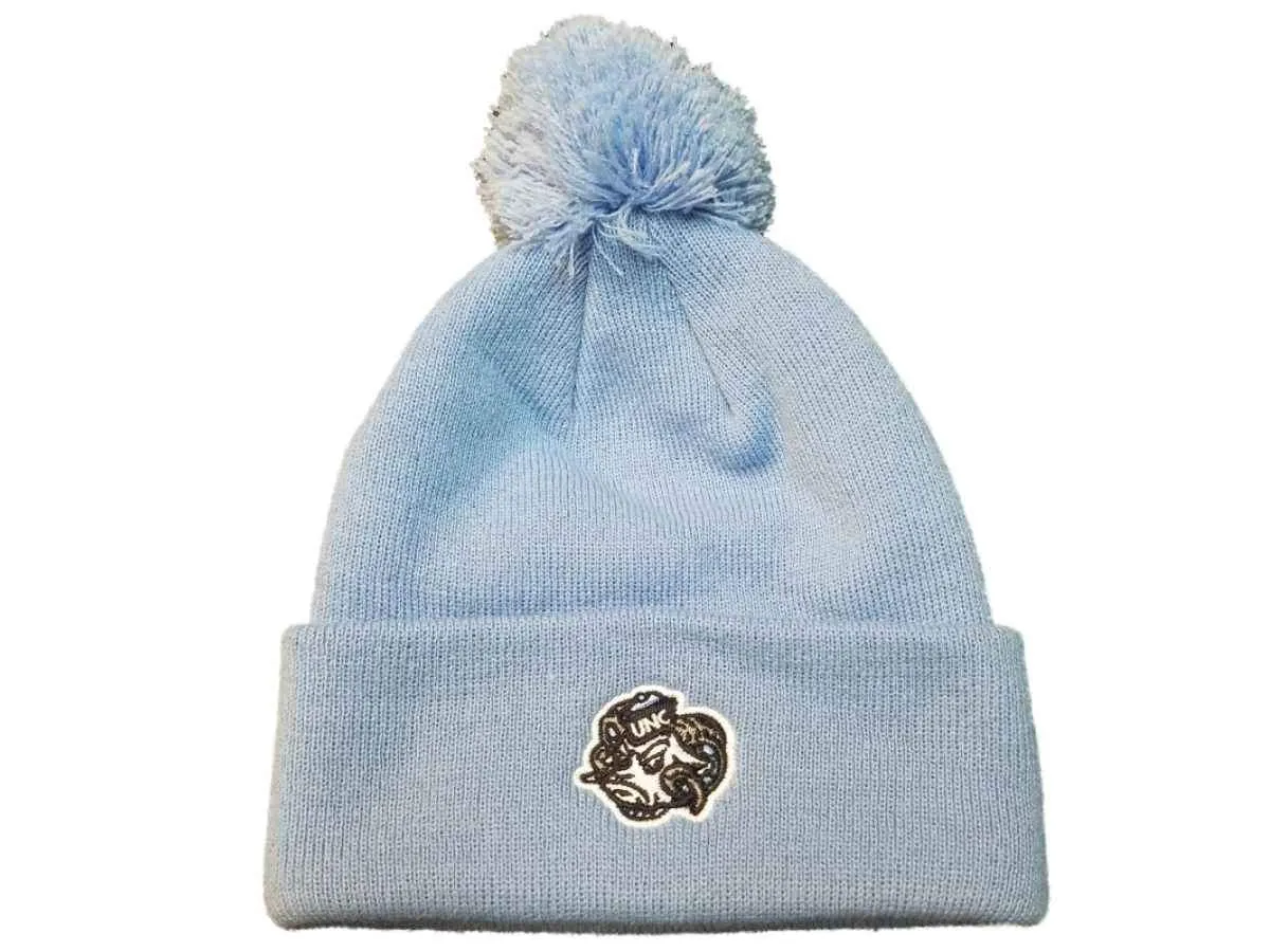 Noth Carolina Tar Heels TOW Powder Blue Acrylic Knit Cuffed Beanie Hat Cap Poof